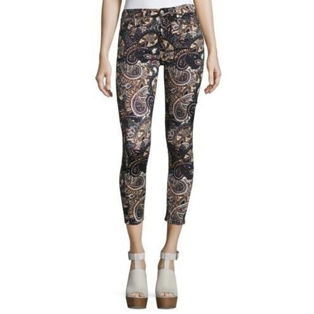 7 FOR ALL MANKIND Skinny Floral Paisley Jeans/Pants Sz 25 Old Money Luxery